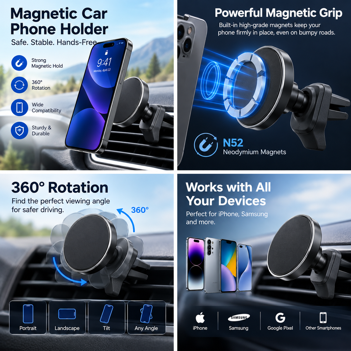 Magnetic Car Phone Holder